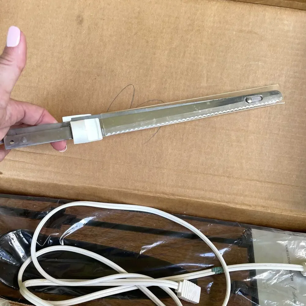Vintage Hamilton Beach Electric Knife Avocado w/ Storage Tray Scovill 297A READ